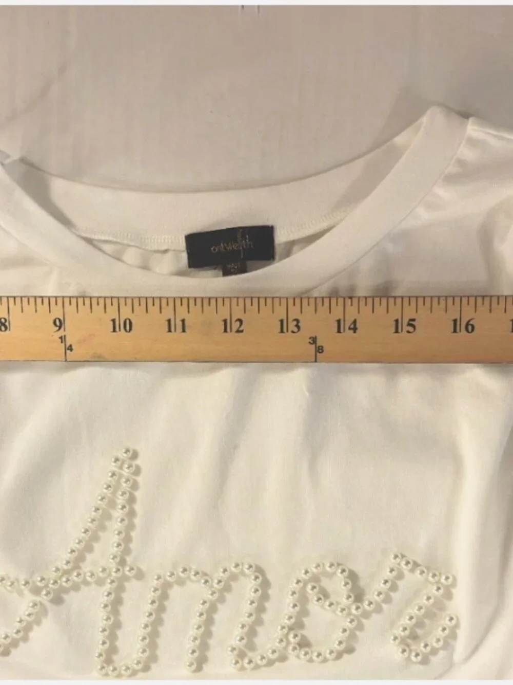Anthro White Pearl Amor (LOVE) Top Womens XL Sheer Puff Sleeve Romantic Blouse
